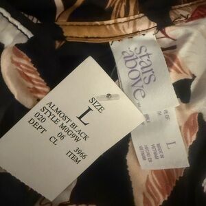 Stars Above Almost Black Floral blouse